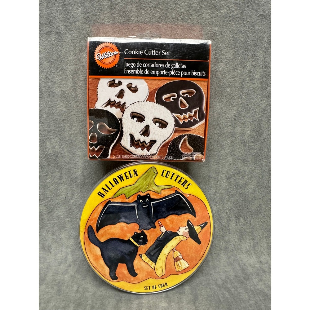 Halloween Cookie Cutter Bundle Wilton Williams Sonoma Skulls Bat Cat Witch 9pc